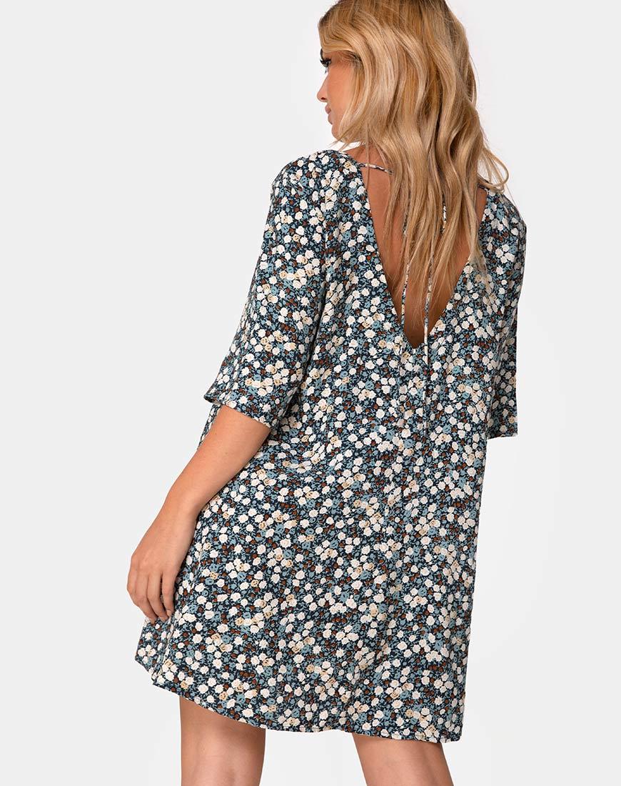 Rosella Swing-Kleid in Floral Field Navy - Image 2