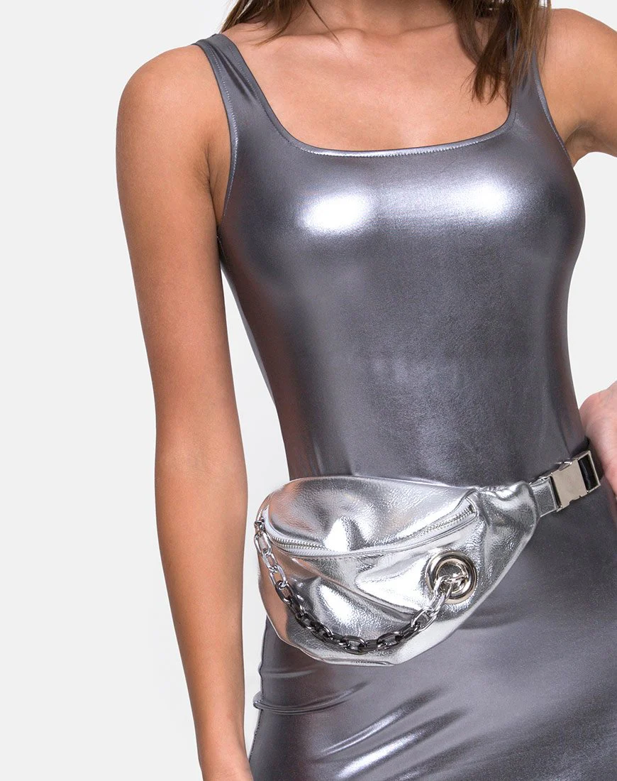 Rosie Kleid in Metallic-Silber - Image 5