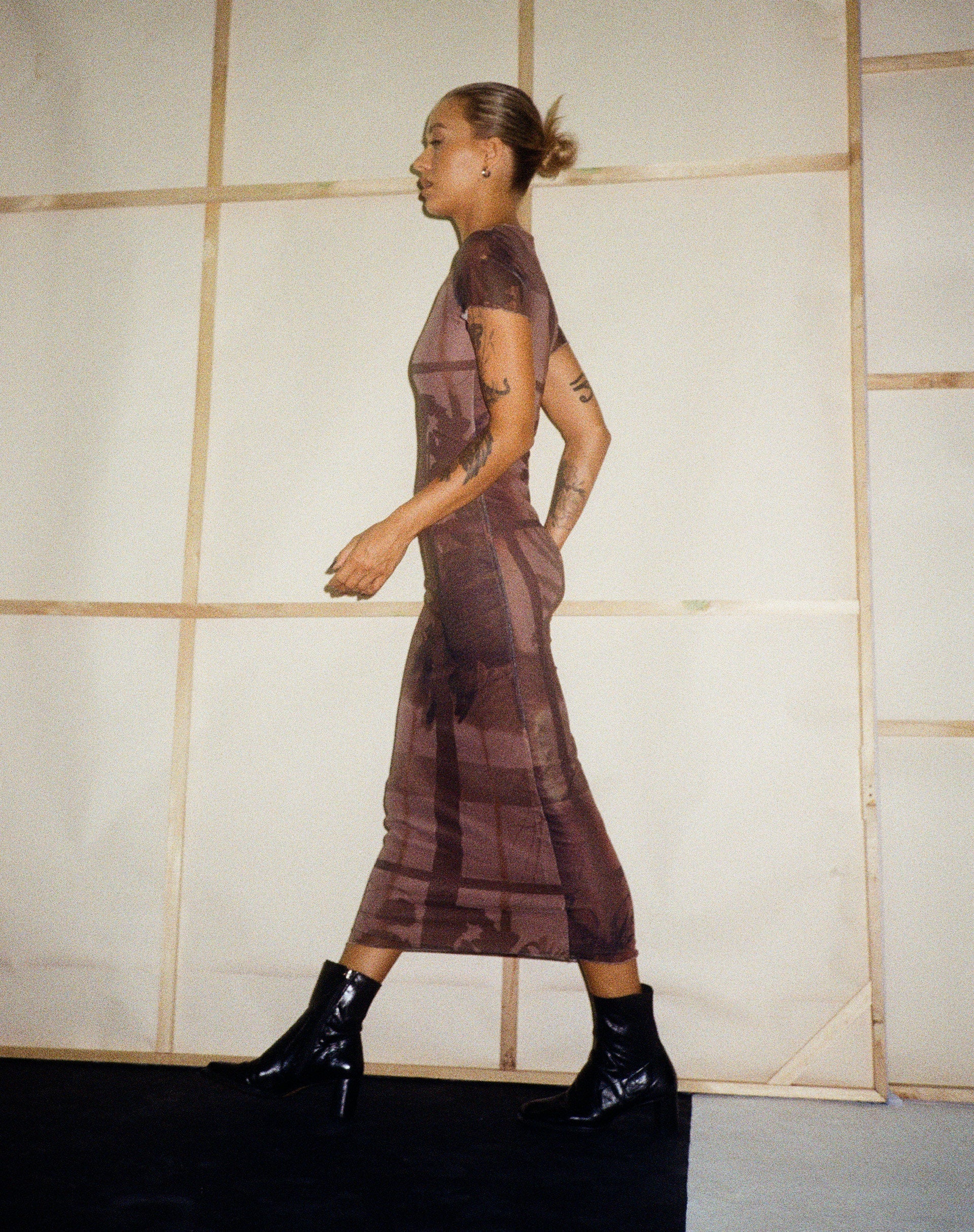 Roska Midikleid in Fotobraun - Image 2
