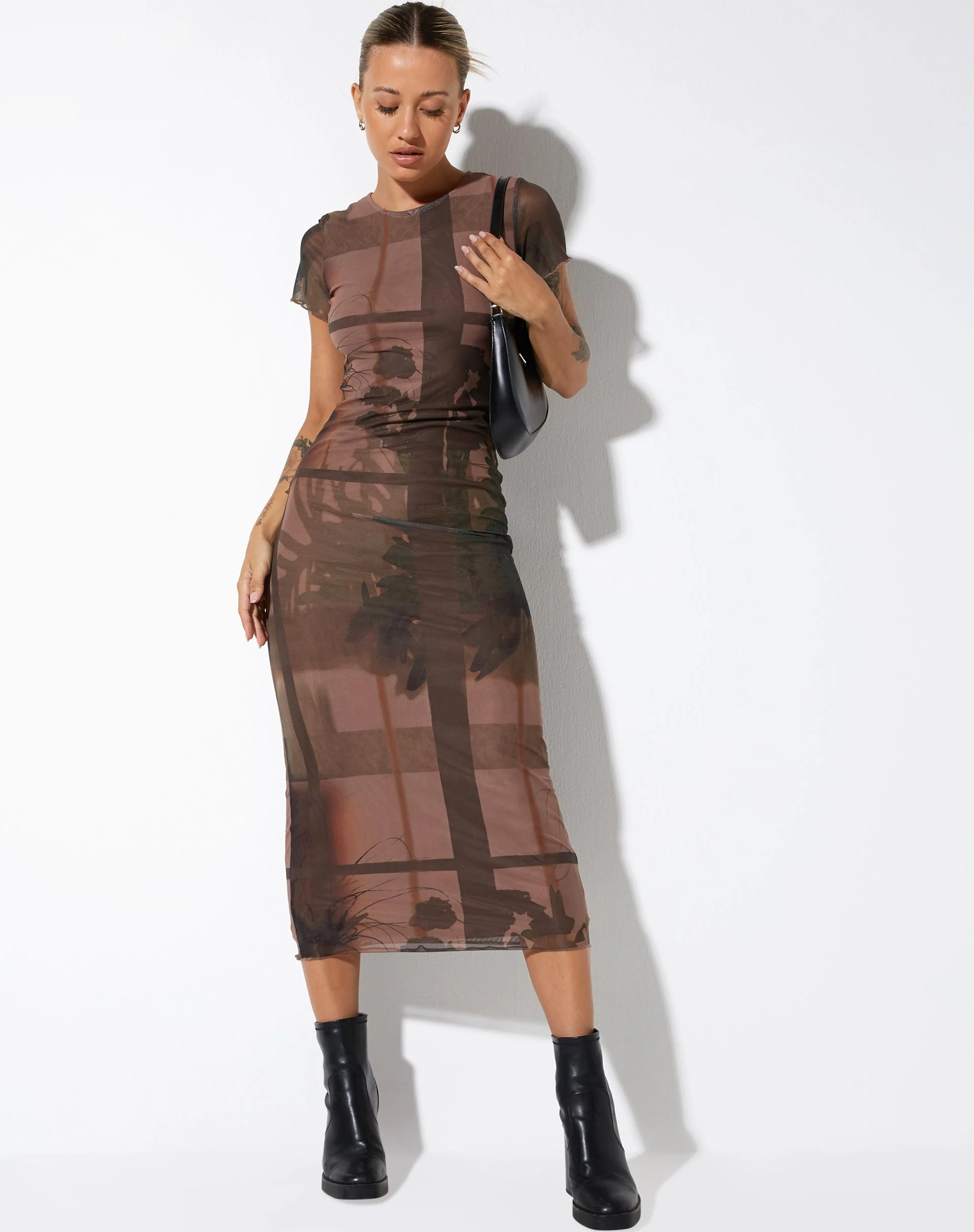 Roska Midikleid in Fotobraun - Image 3