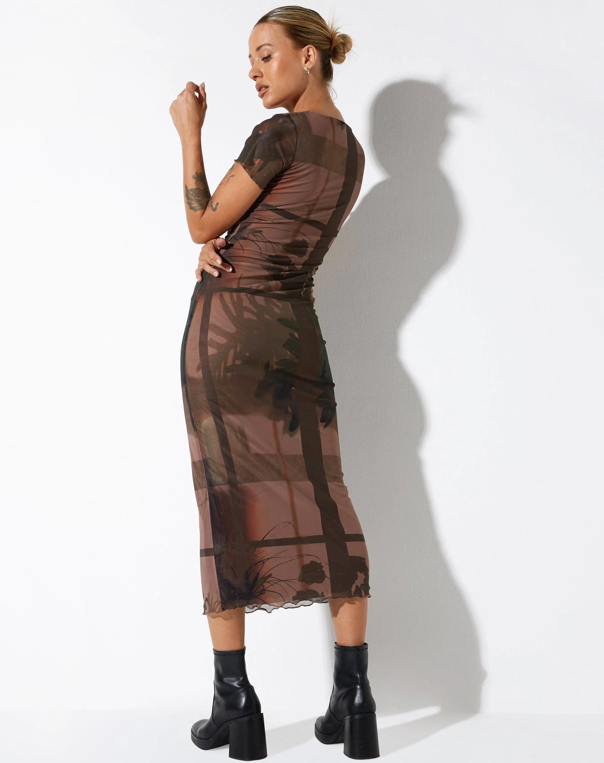 Roska Midikleid in Fotobraun - Image 4