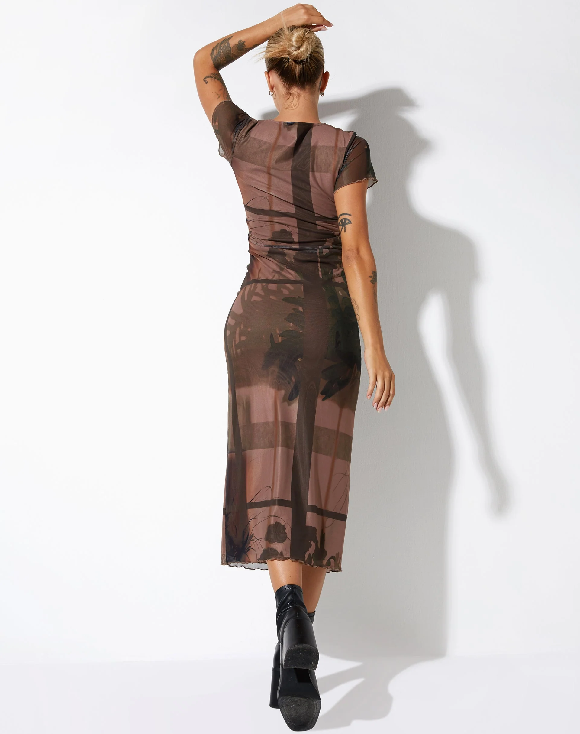 Roska Midikleid in Fotobraun - Image 6