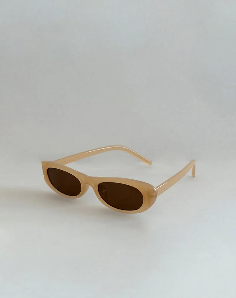 Rotu Rechteckige Sonnenbrille in Opaque Tan - Image 3