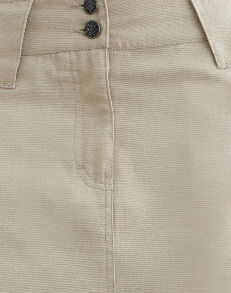 Rovie Utilty Cargo Skirt in Twill Latte - Image 5