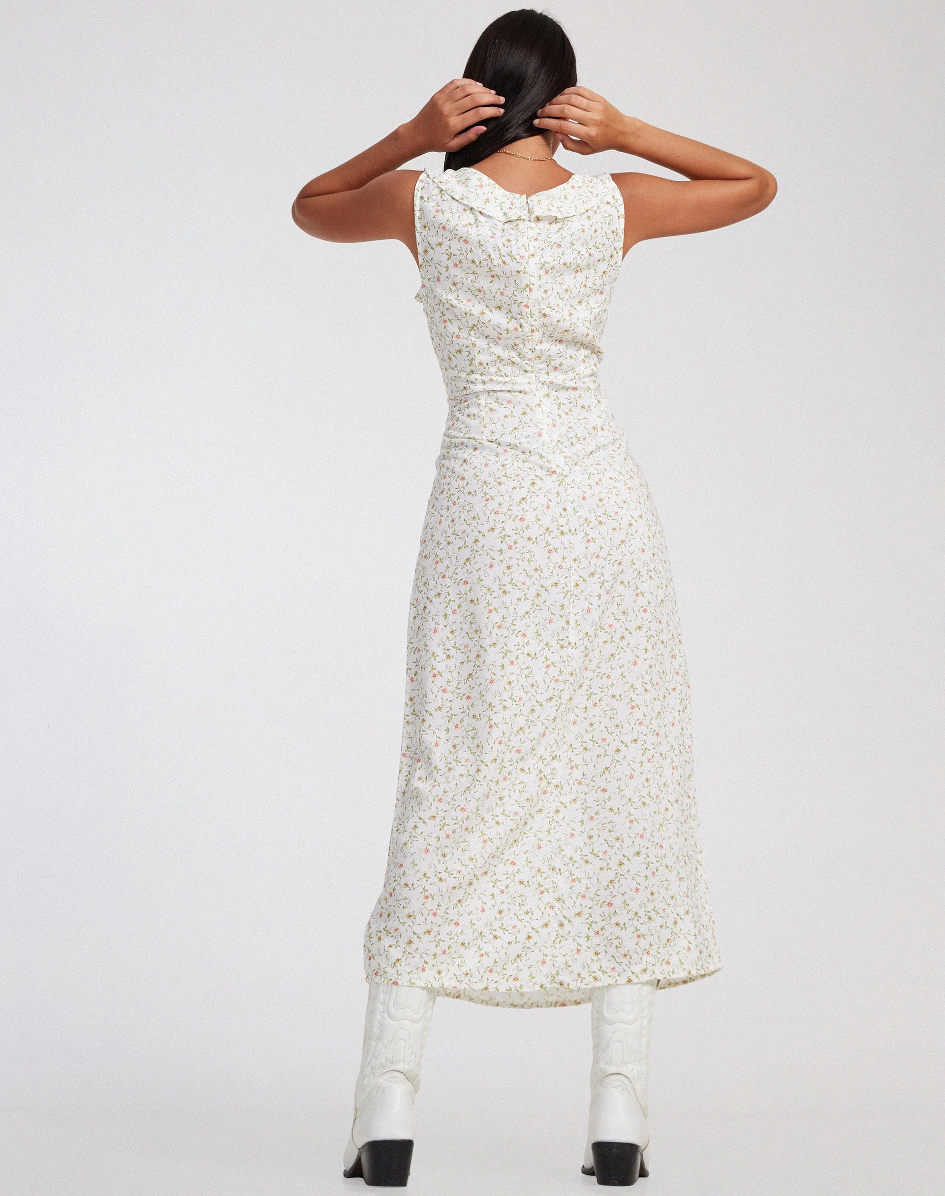Rufiso Midikleid in Pretty Petal Elfenbein - Image 4