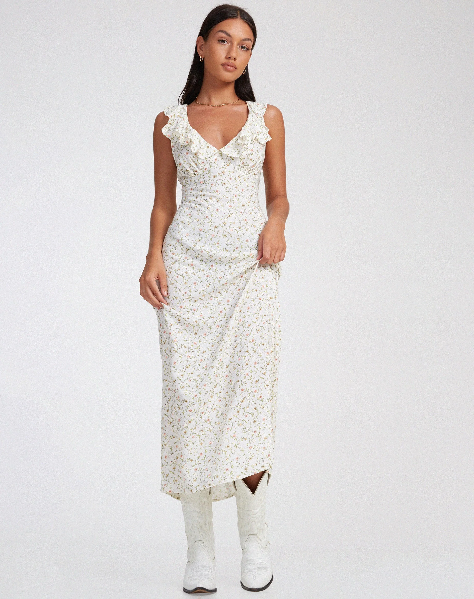 Rufiso Midikleid in Pretty Petal Elfenbein - Image 5