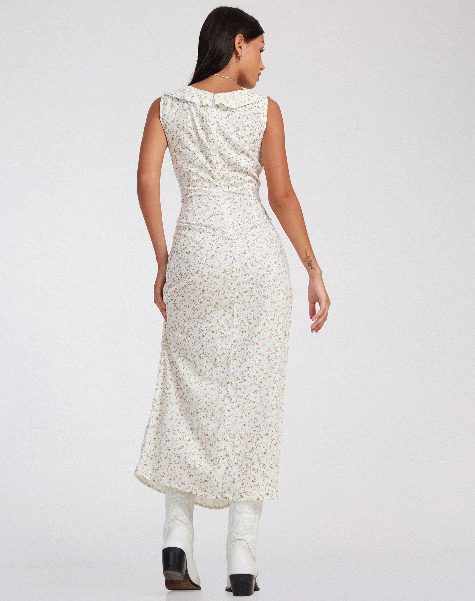 Rufiso Midikleid in Pretty Petal Elfenbein - Image 6