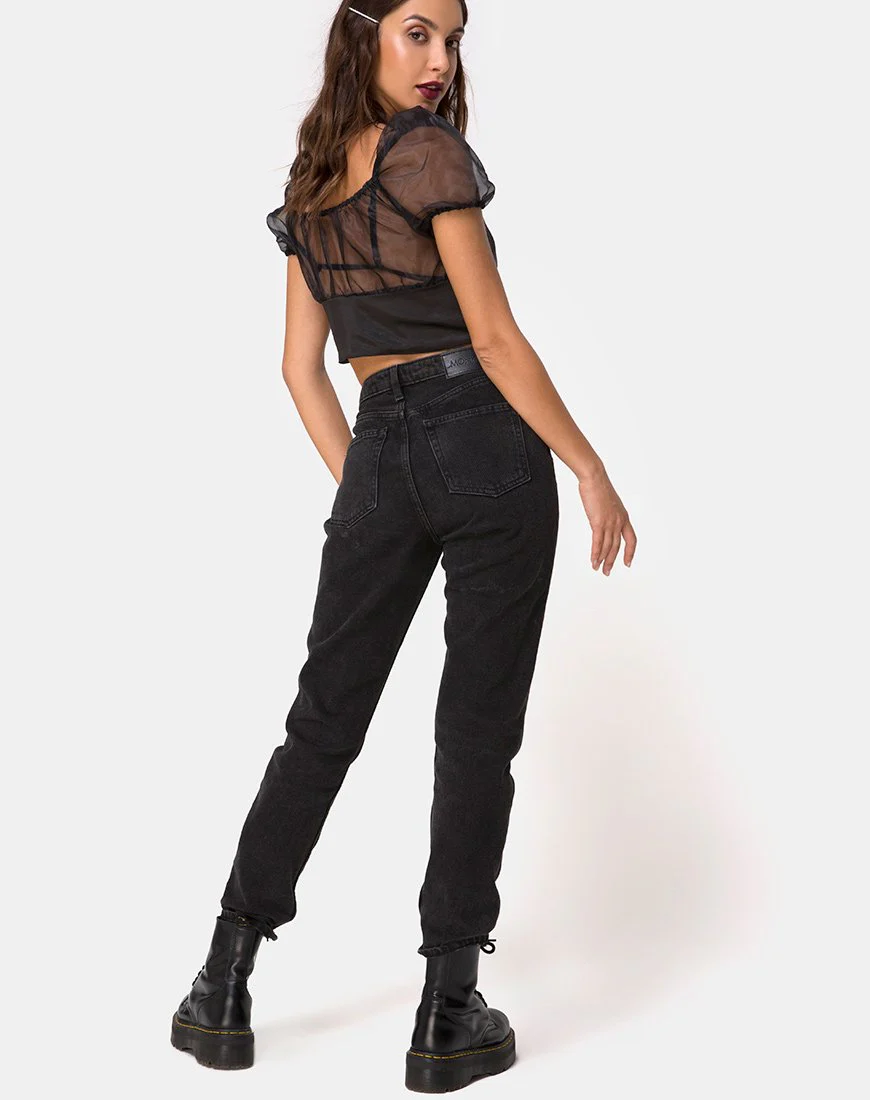 Ruina Top in Satin Schwarz - Image 4
