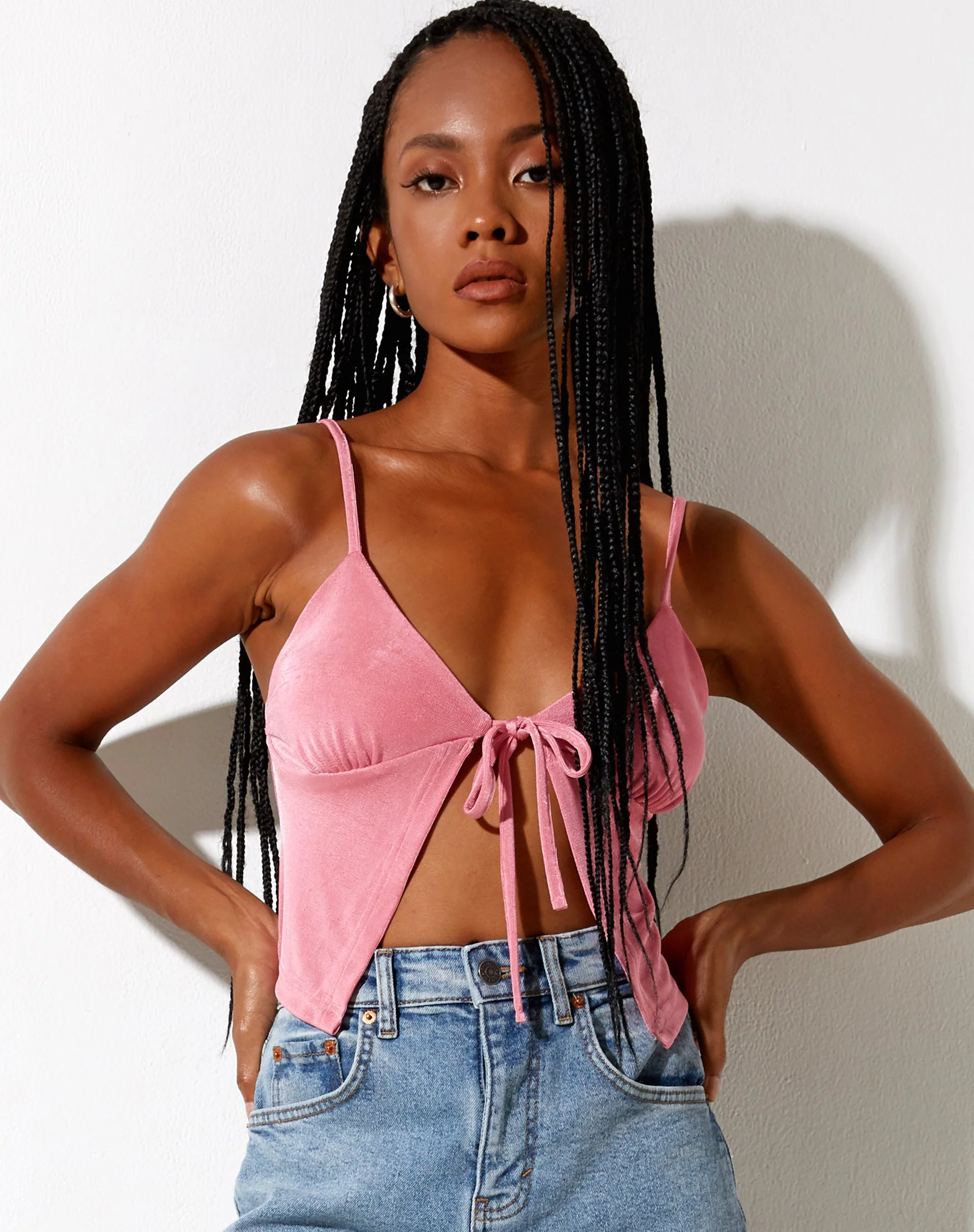 Rumak Cami Top aus Crêpe Hot Pink