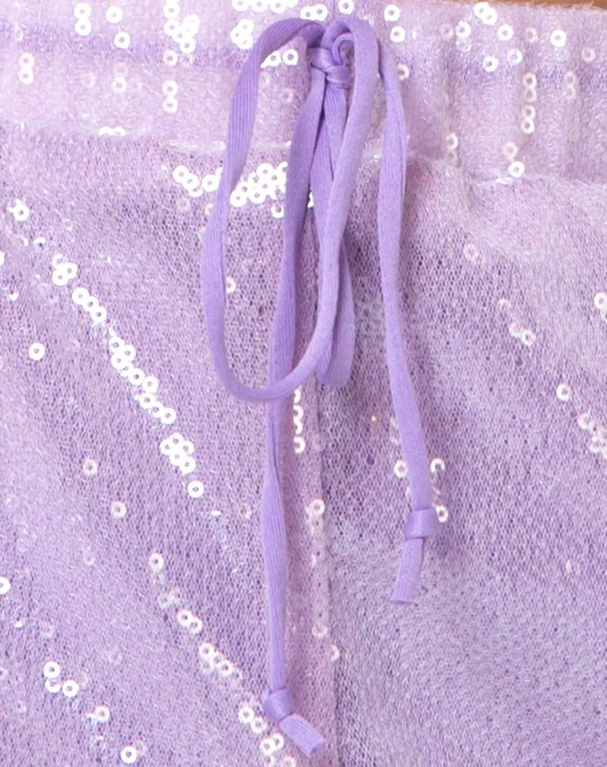 Runner Short aus mattem Mini-Pailletten-Lila - Image 5