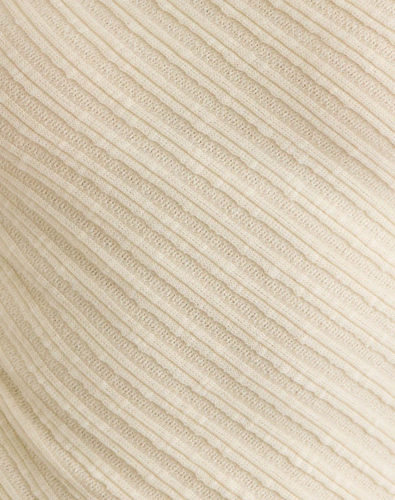 Rusana Top aus transparentem Diagonalstrick Buttercreme - Image 7