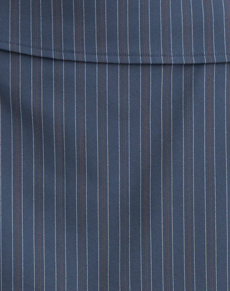 Ryker Skort aus Stretch-Schneiderei Nadelstreifen Navy - Image 6