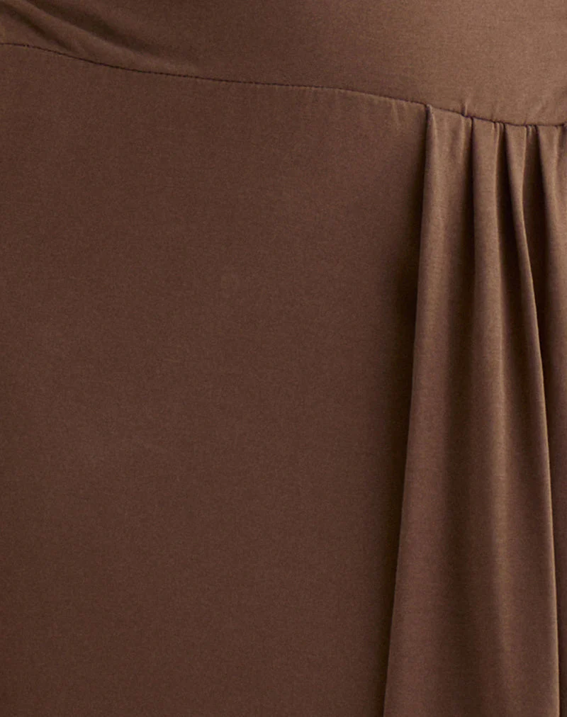 Ryoko Maxikleid aus Cupro Dunkelbraun - Image 6