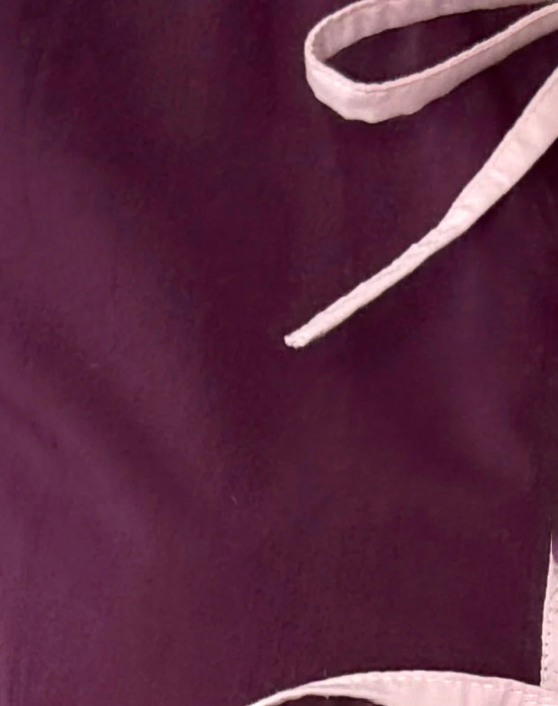 Ryota Krawattenbluse in Oxblood mit rosa Bindebändern - Image 6