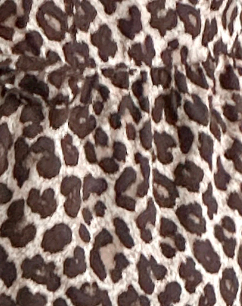 Ryota Tie Front Bluse in Leopard Sandstorm - Image 6