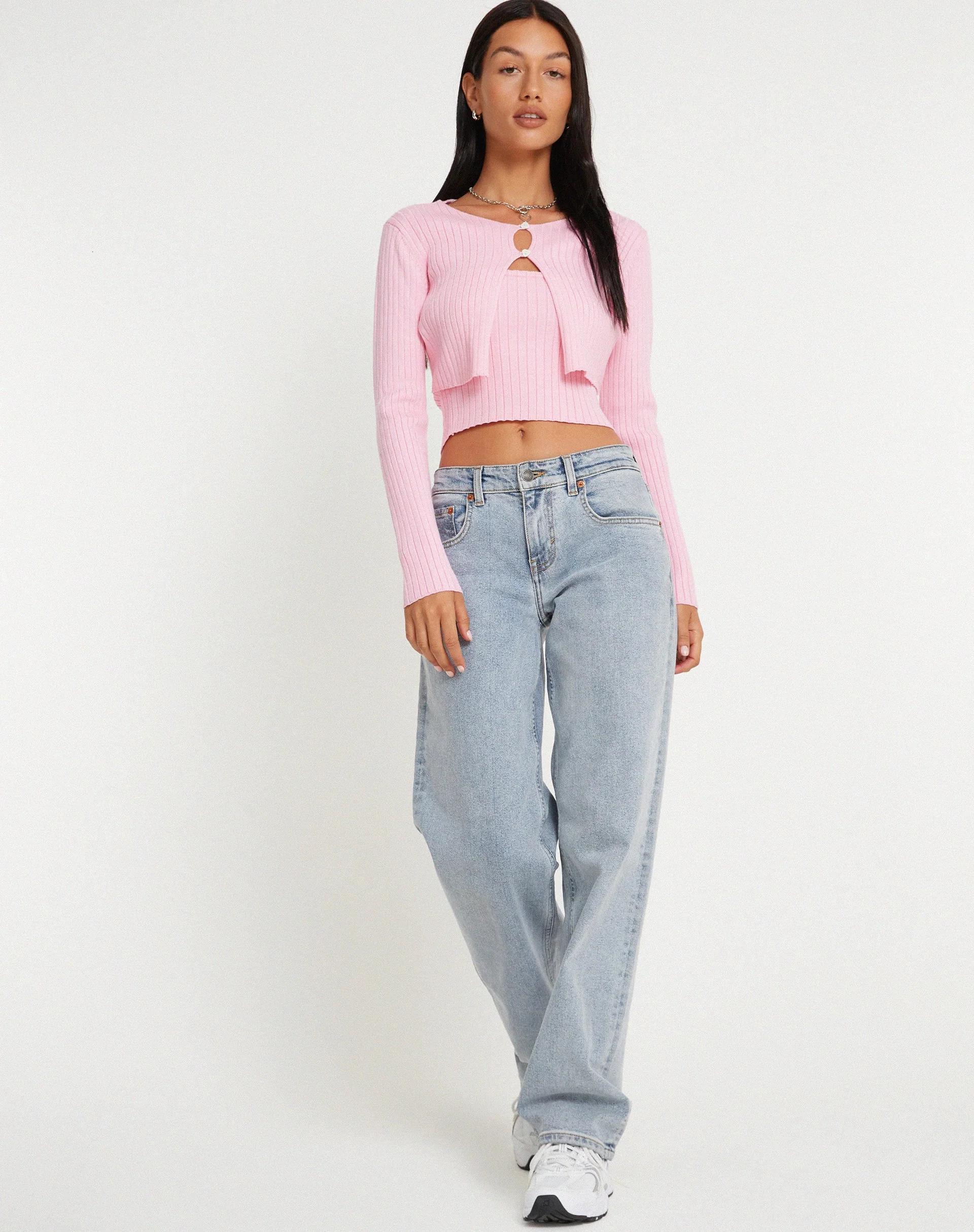 Sabai Strickcardi mit Knopfleiste in Rosa - Image 3