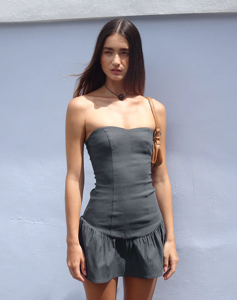 Sabina Bandeau-Minikleid in Anthrazit - Image 3