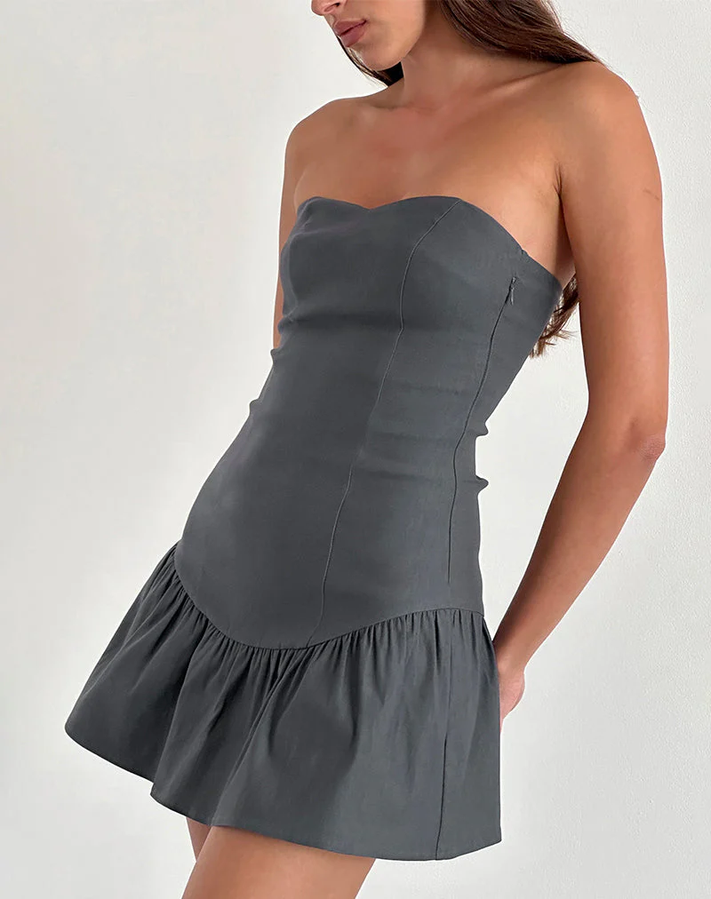 Sabina Bandeau-Minikleid in Anthrazit - Image 4