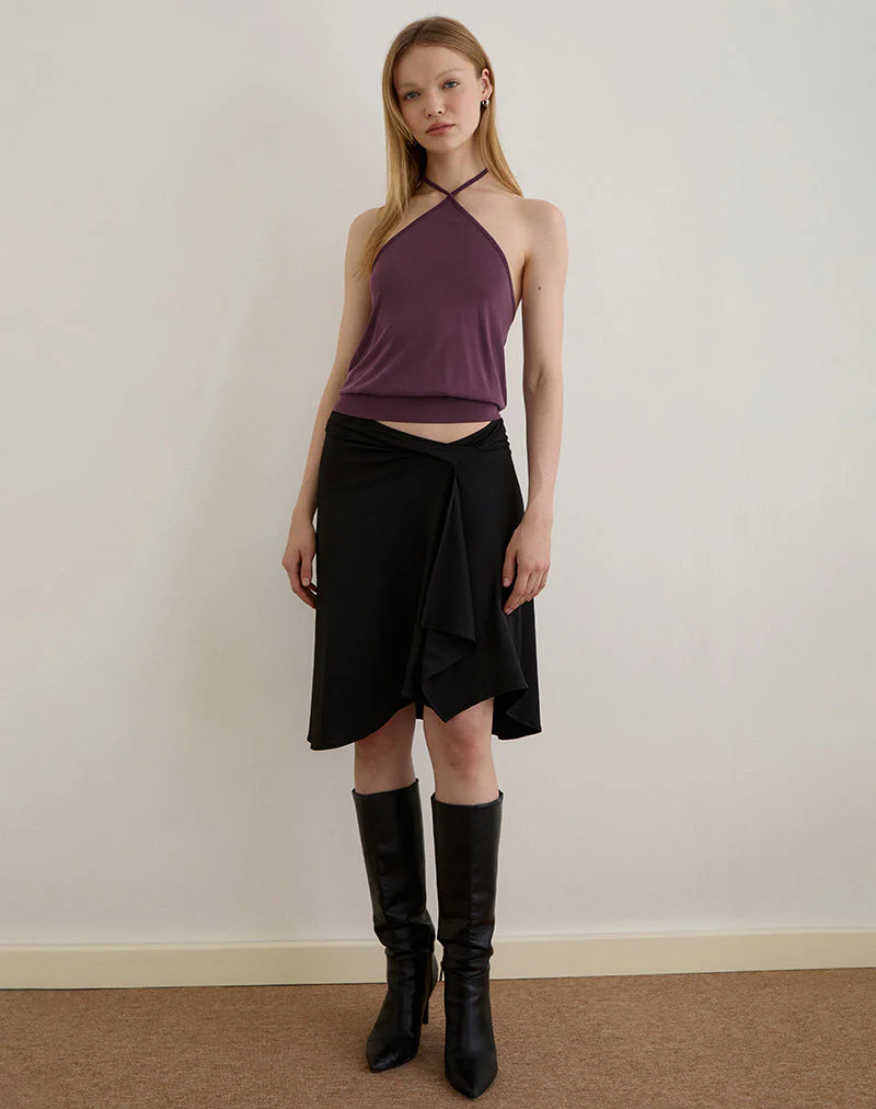 Saerin Neckholder-Top aus Cupro Deep Purple - Image 3