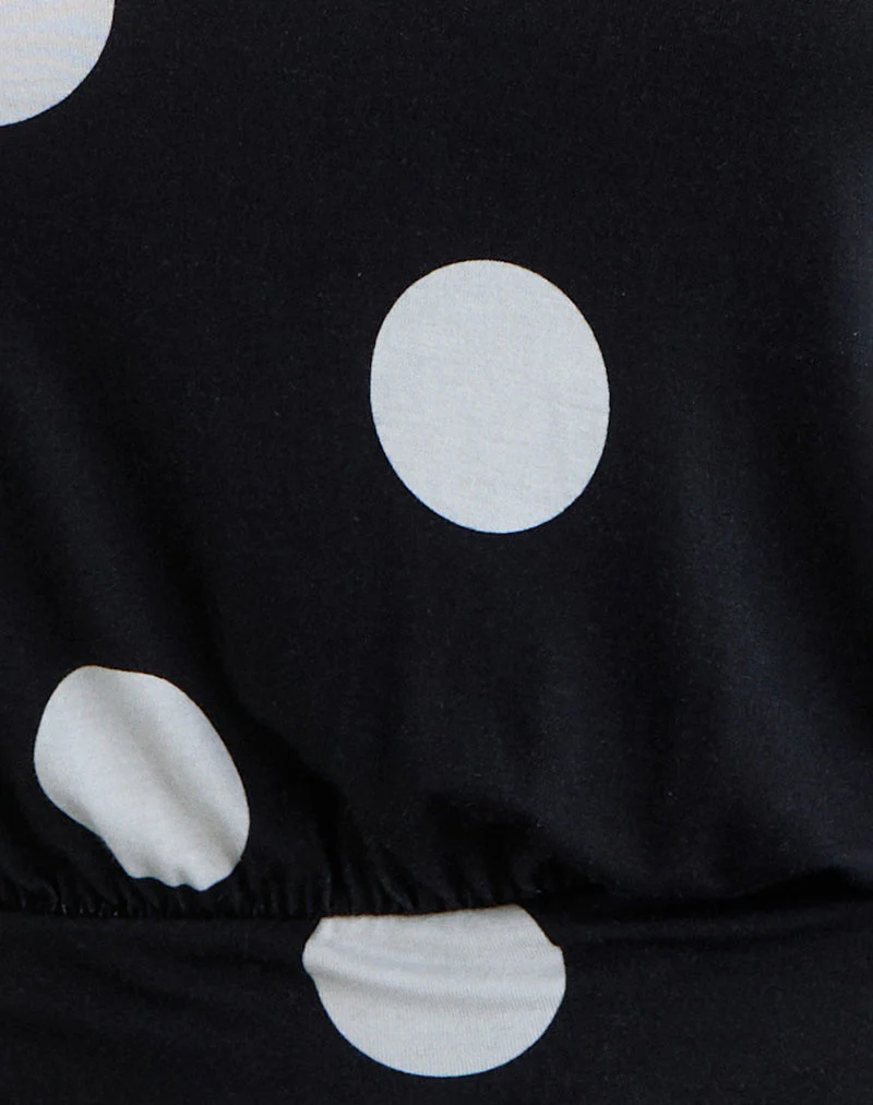 Saerin Neckholder-Top in Schwarz mit weißen Polka-Punkten - Image 5