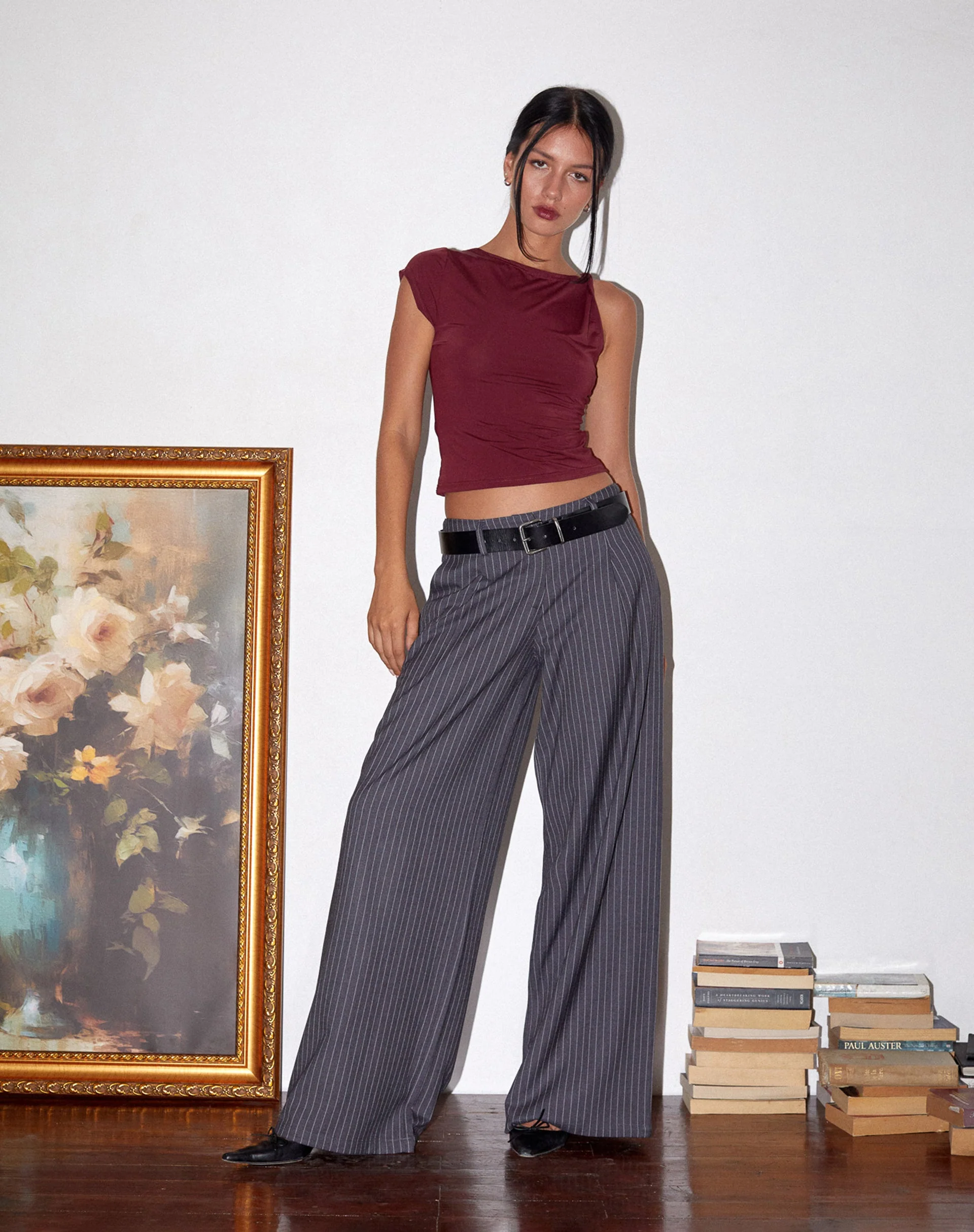 Sagawa Tailored Trouser in Dunkelgrau mit Nadelstreifen - Image 2