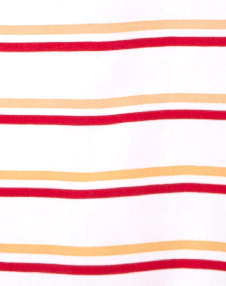 Sagra Slip-Kleid in 70er Jahre Elfenbein Horizontalstreifen - Image 5