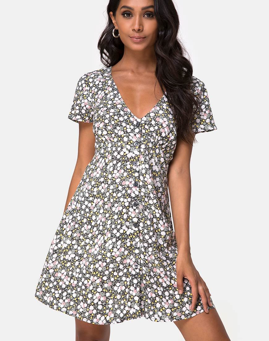 Sahara Tee-Kleid in Floral Field Olive - Image 2
