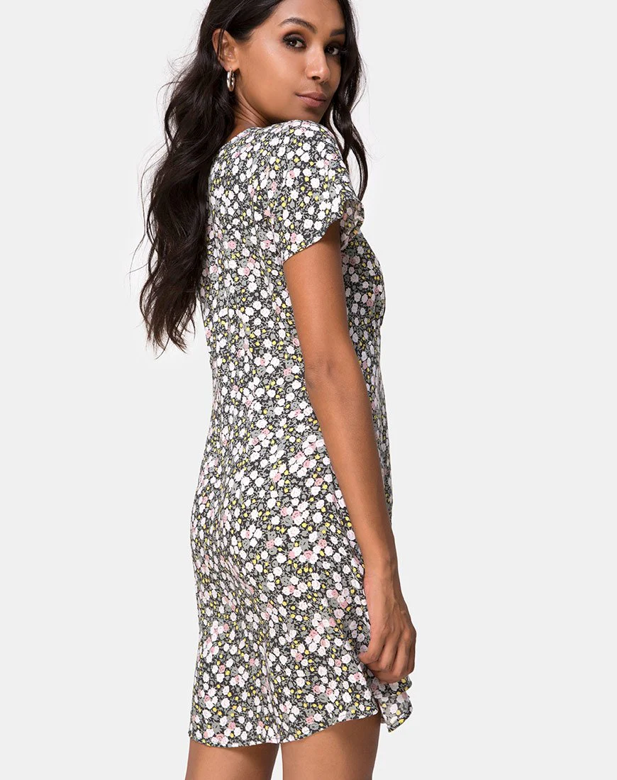 Sahara Tee-Kleid in Floral Field Olive - Image 3