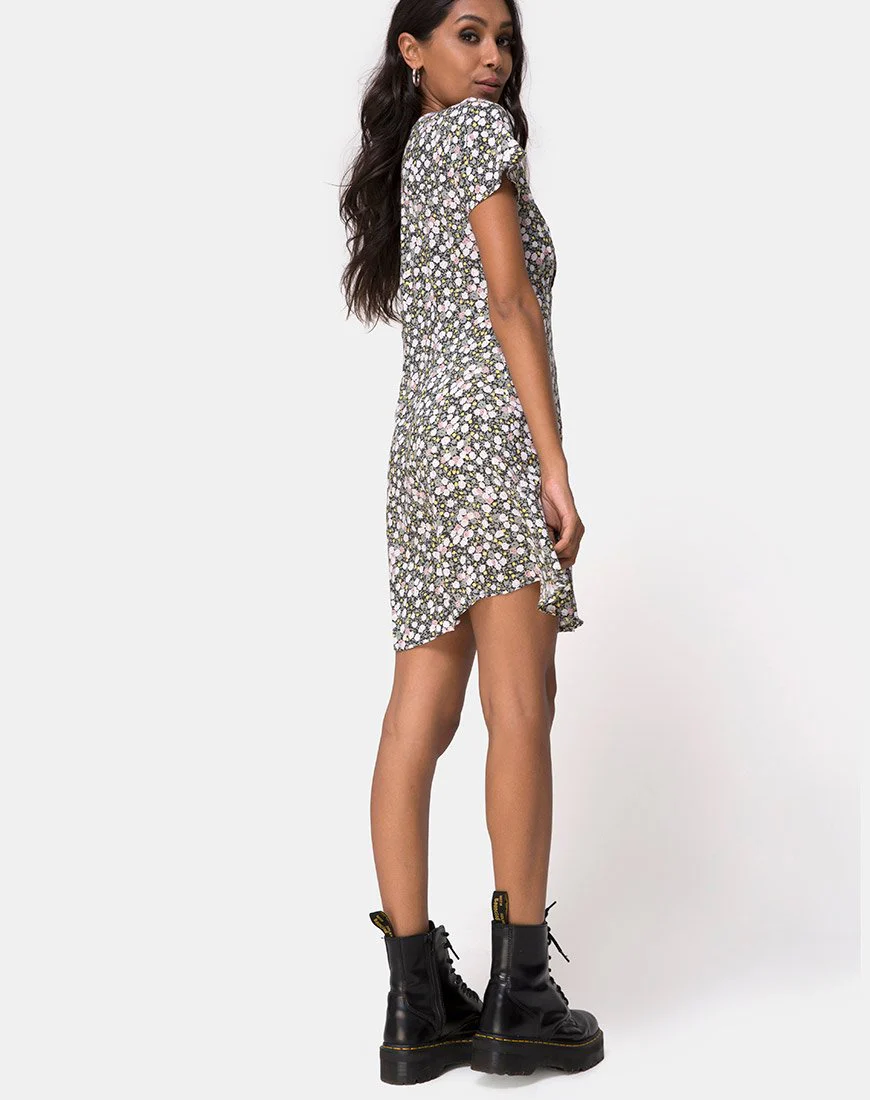 Sahara Tee-Kleid in Floral Field Olive - Image 5
