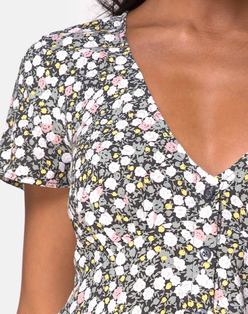 Sahara Tee-Kleid in Floral Field Olive - Image 6