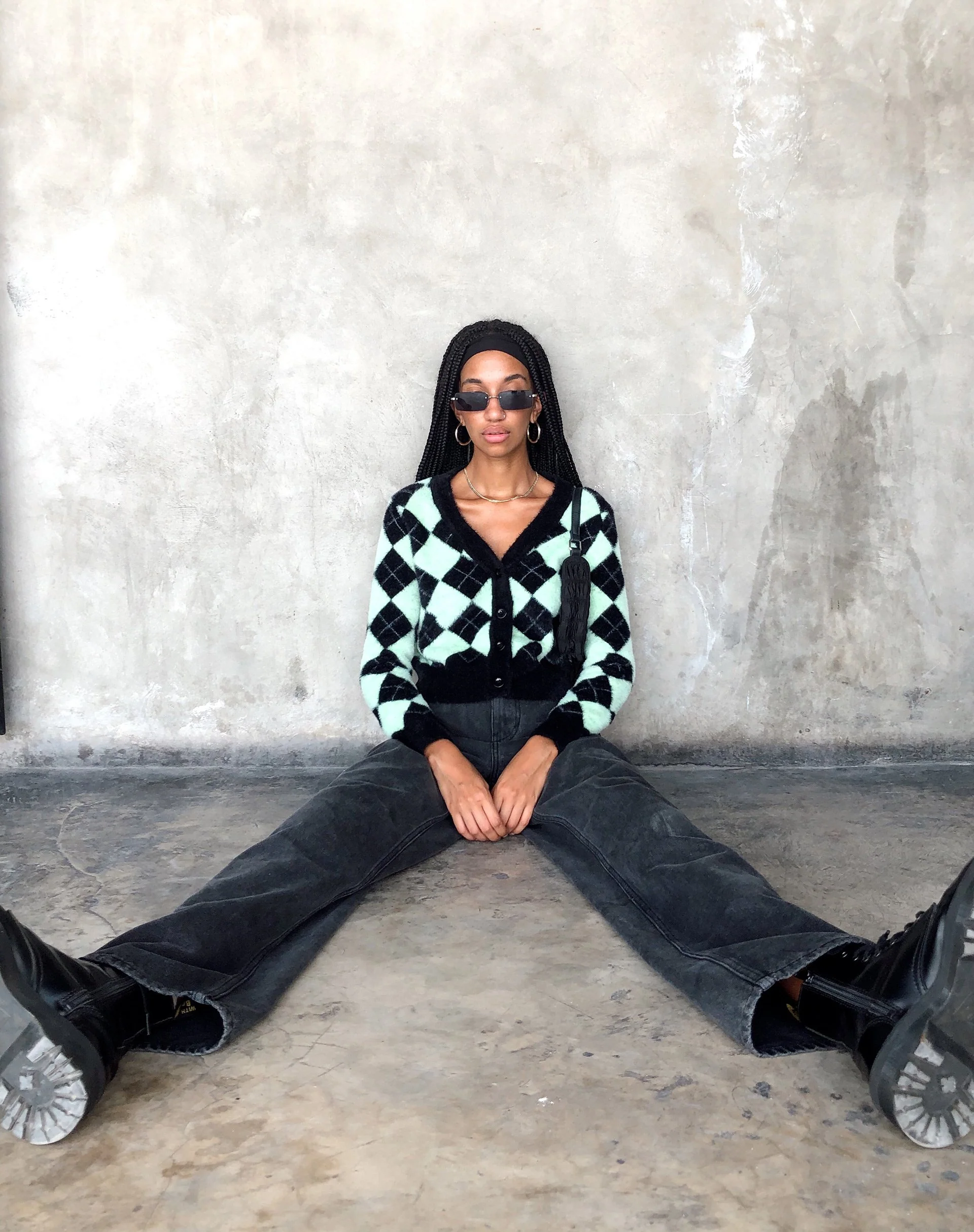Saidi Cardi in Diamantschwarz und Grün - Image 6