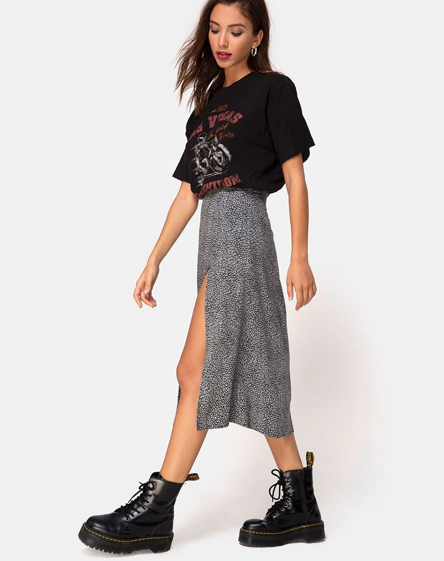 Saika Midirock in Ditsy Leopard Grau - Image 3