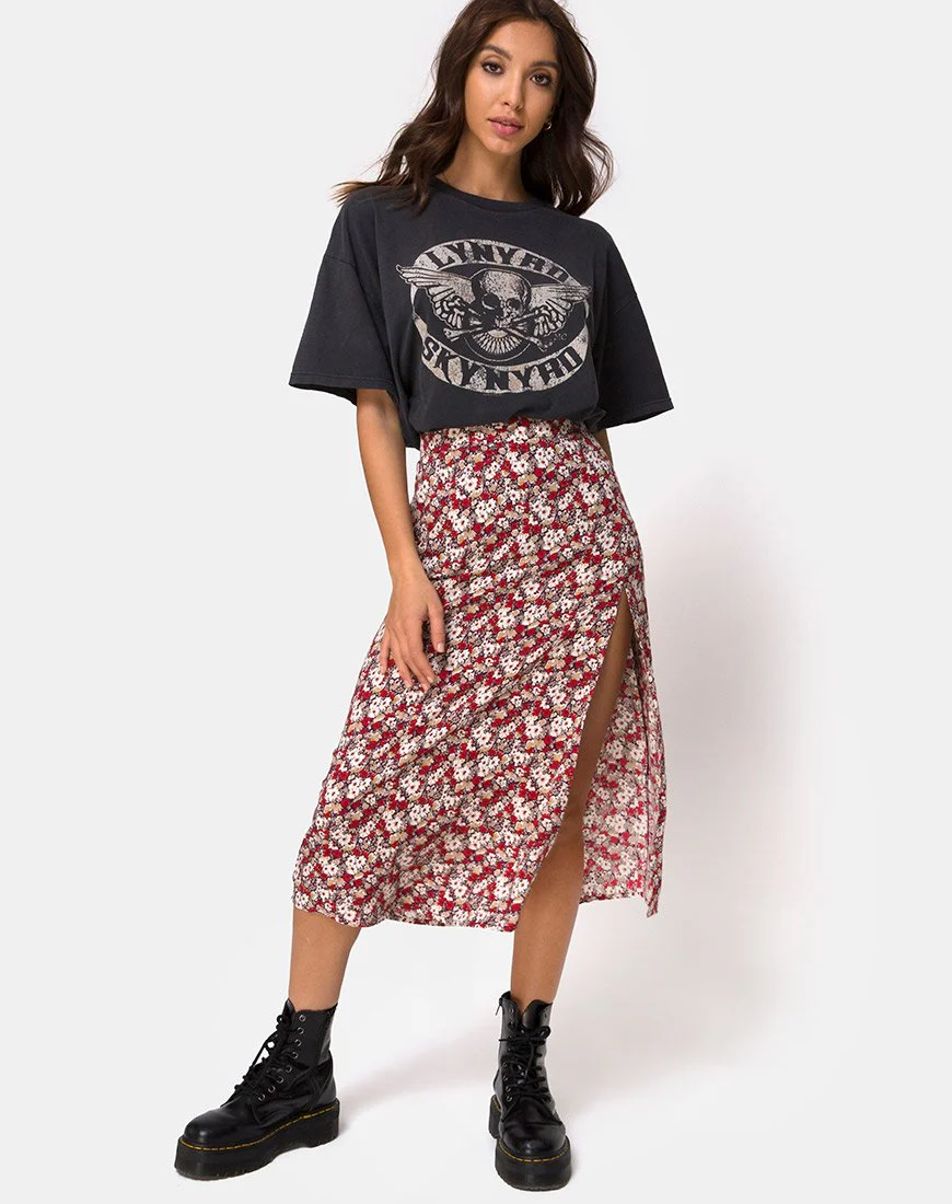 Saika Midirock mit floralem Charme Rot - Image 3