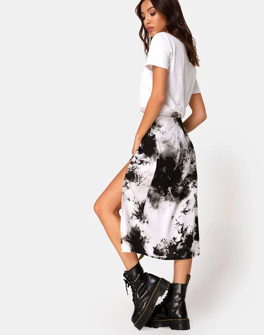 Saika Midirock in Mono Tie Dye Schwarz und Weiß - Image 2
