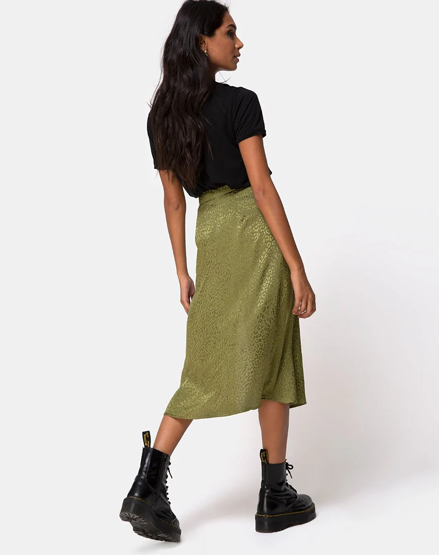 Saika Midirock aus Satin Gepard Khaki - Image 2