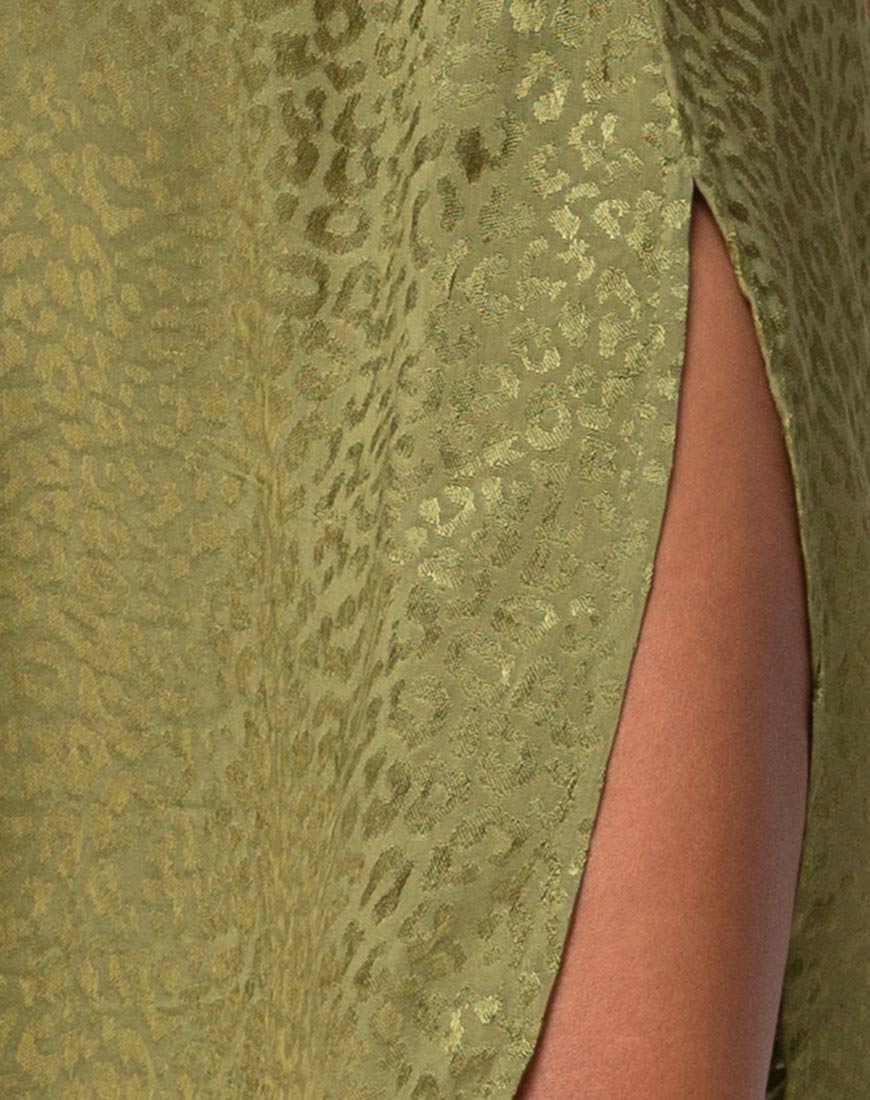 Saika Midirock aus Satin Gepard Khaki - Image 5