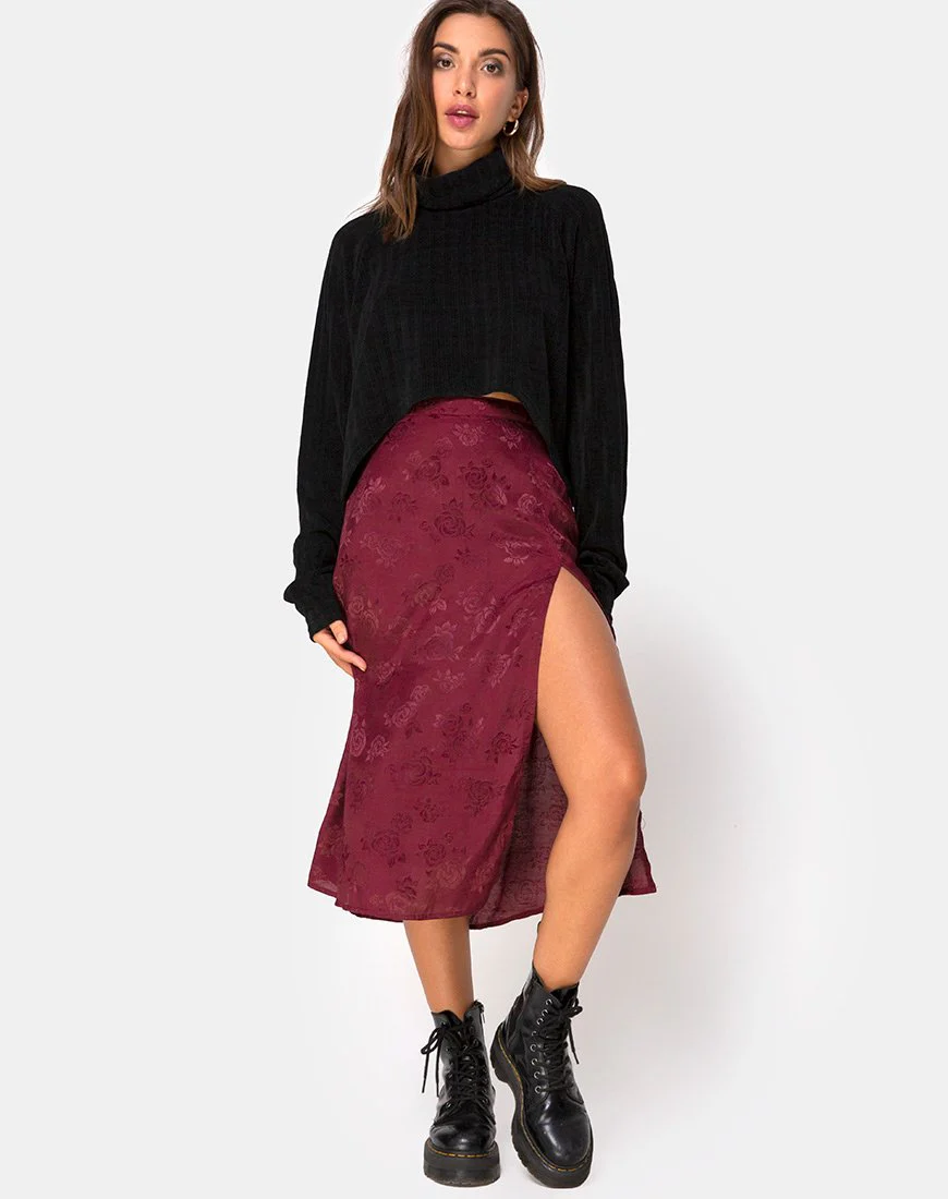 Saika Midirock aus Satin Rose Burgundy - Image 3