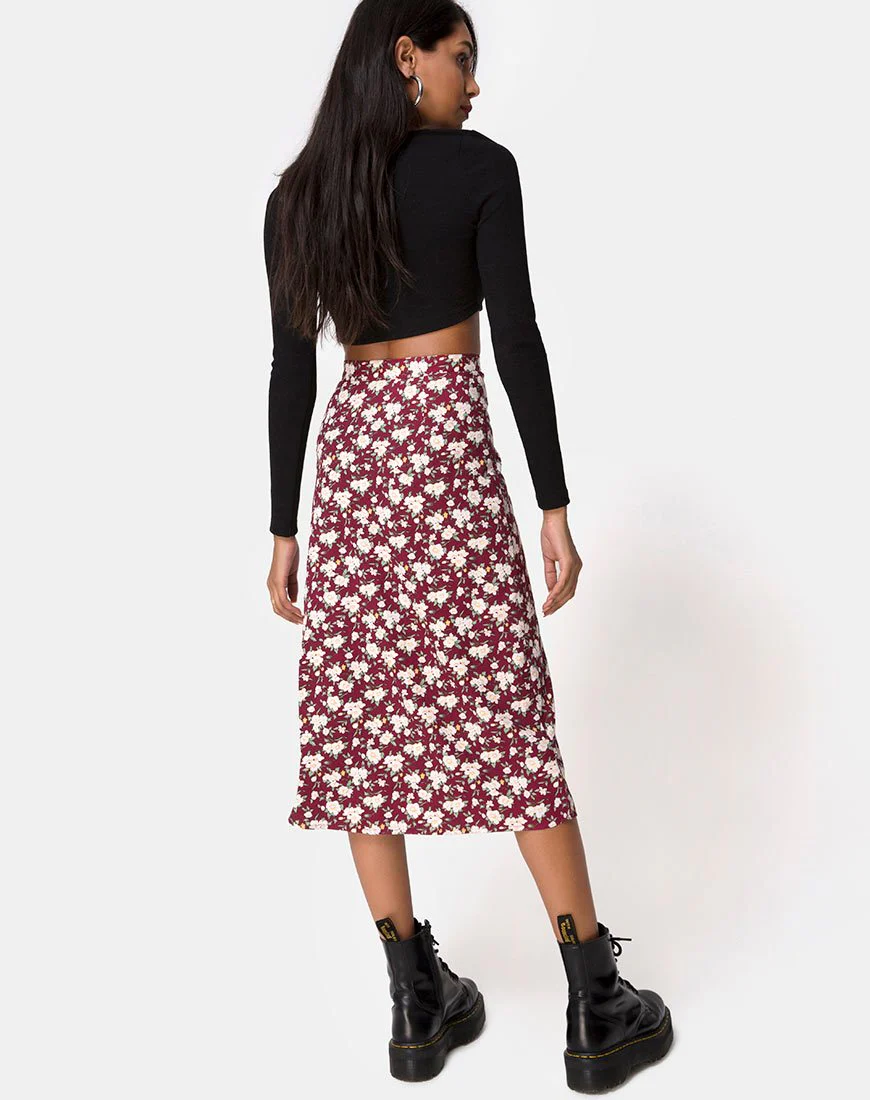 Saika Midirock in Wild Fleur Maroon - Image 4