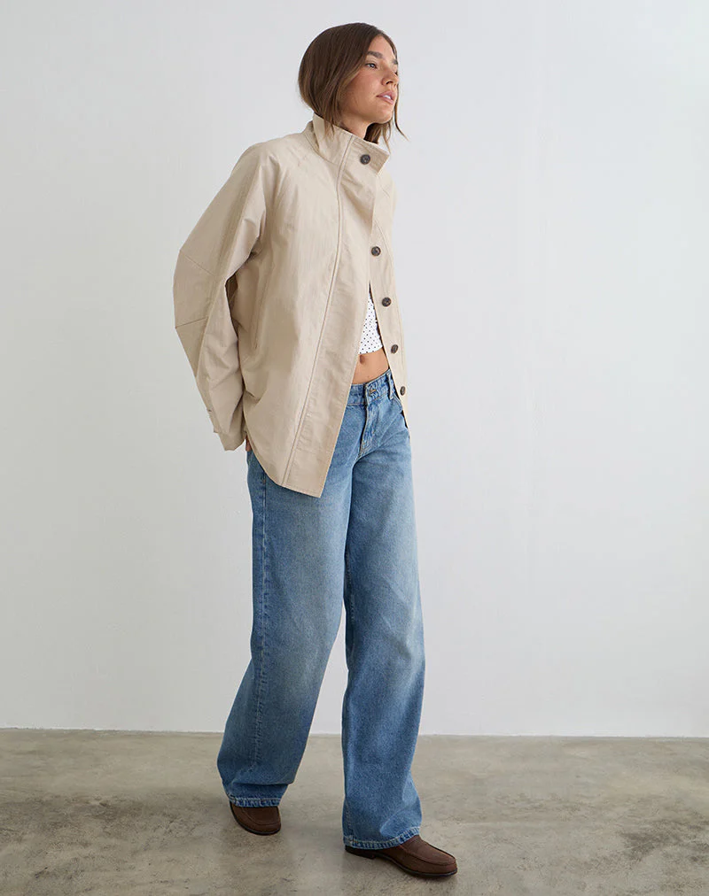 Saipul Oversize Jacket in Beige - Image 3