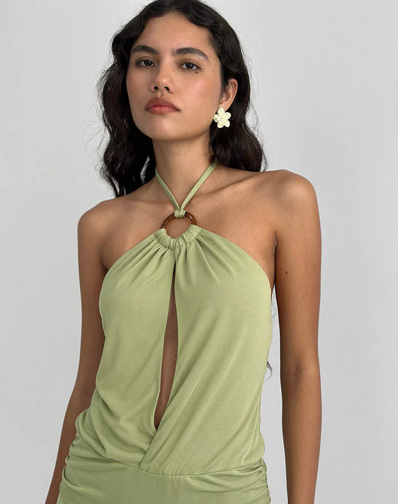 Saira Neckholder-Minikleid in Salbei - Image 2