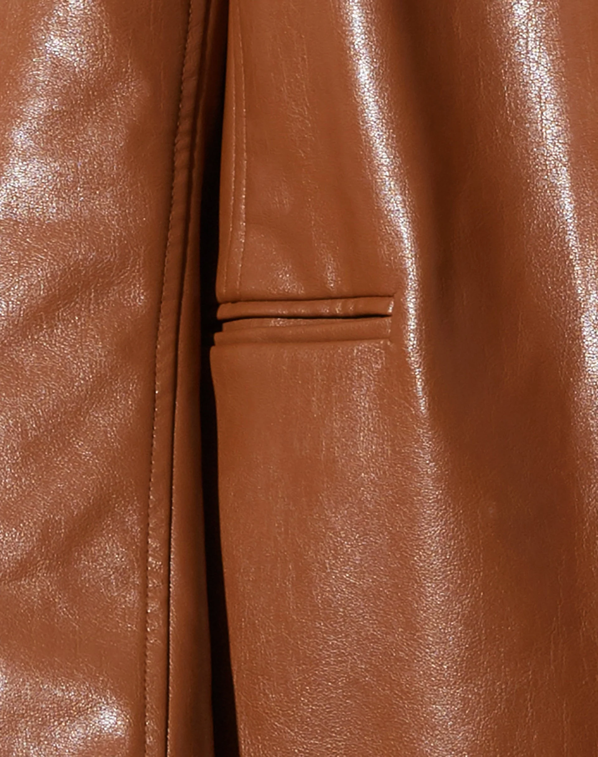 Saken Blazer in PU-Schokolade - Image 7