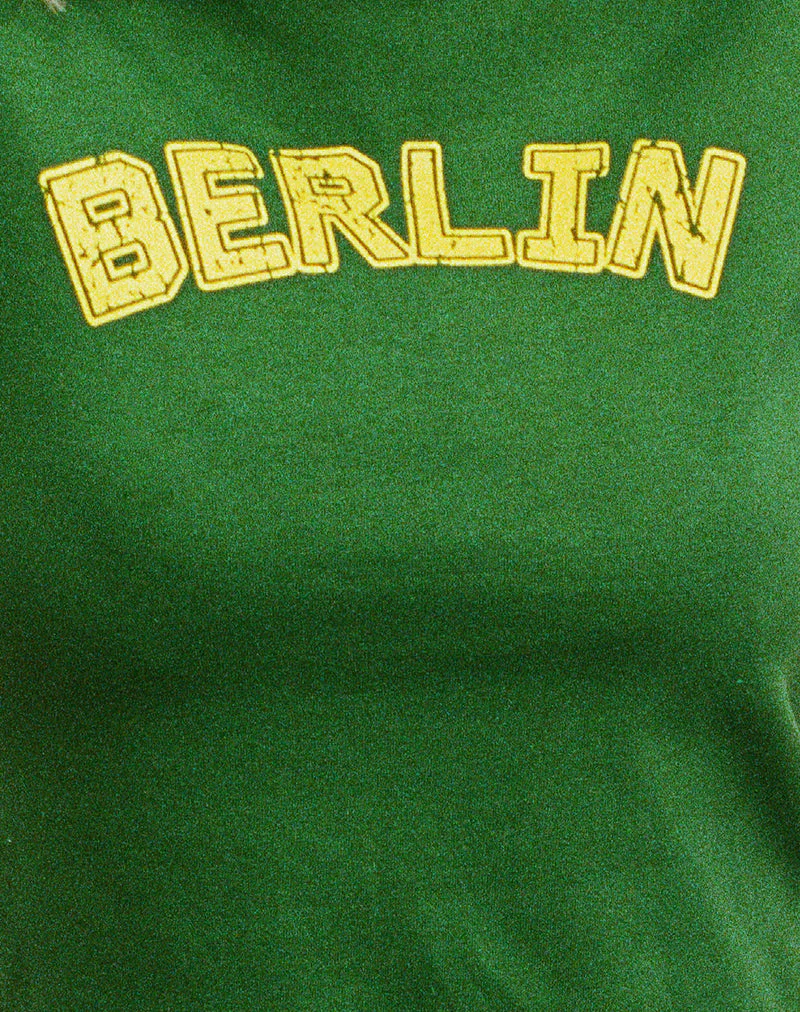 Sakha Boxy Top in Ulmengrün mit gelbem Einband und Berliner Stickerei - Image 6