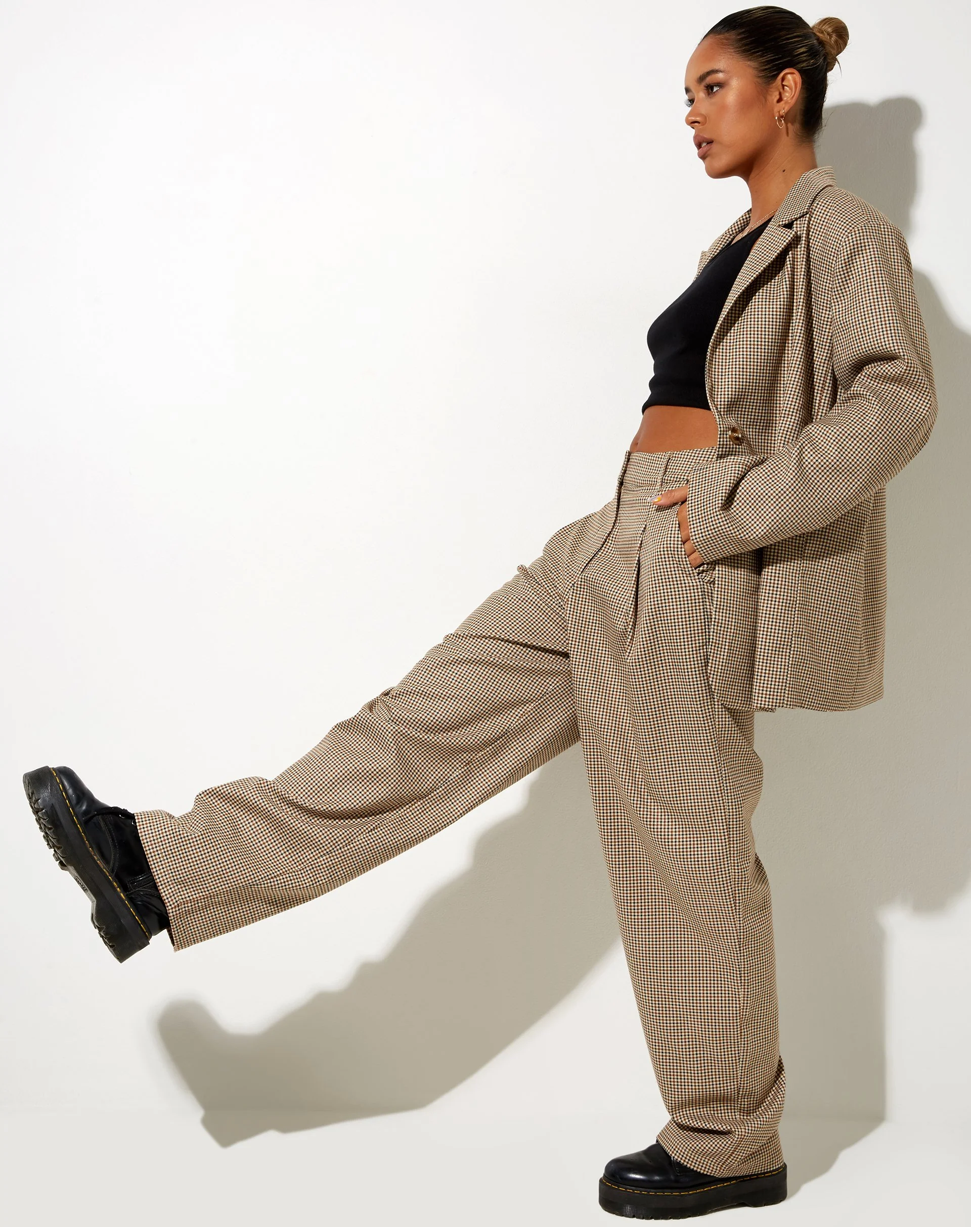 Sakila-Hose in kleinem Karo Braun - Image 4