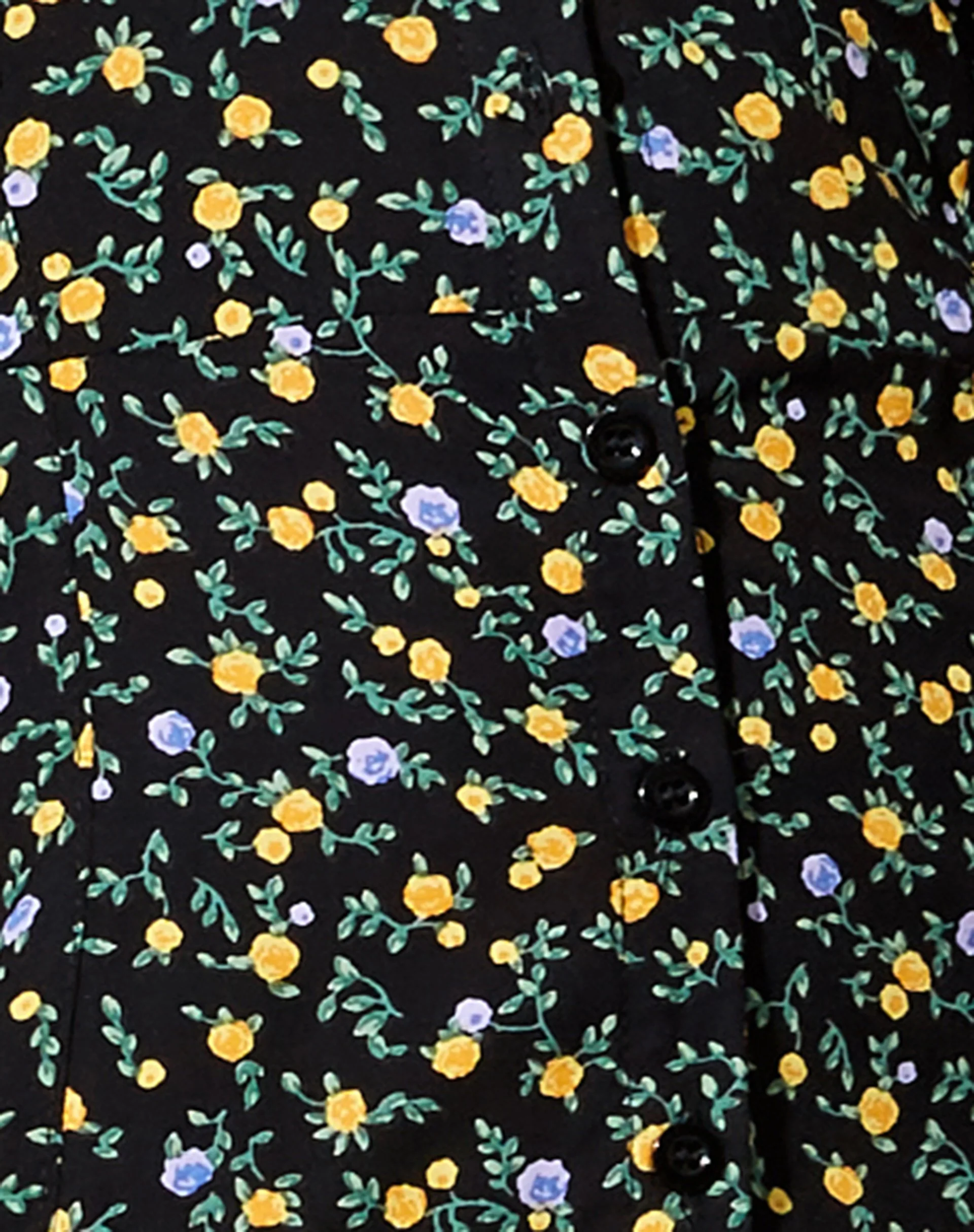 Salara Midikleid aus fließender Blume Schwarz - Image 5