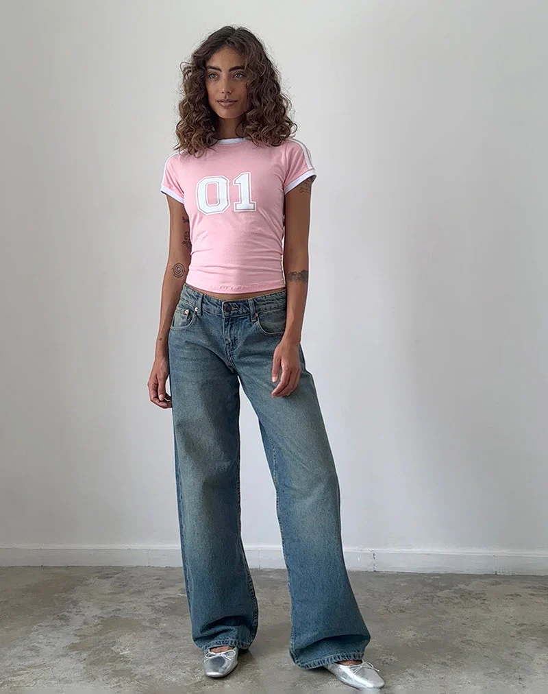 Salda Sportliches Tee in Ballettrosa mit weißer Bindung - Image 3