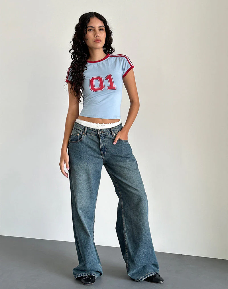 Salda Tee in Nantucket Blau mit Adrenalinroter Bindung - Image 2