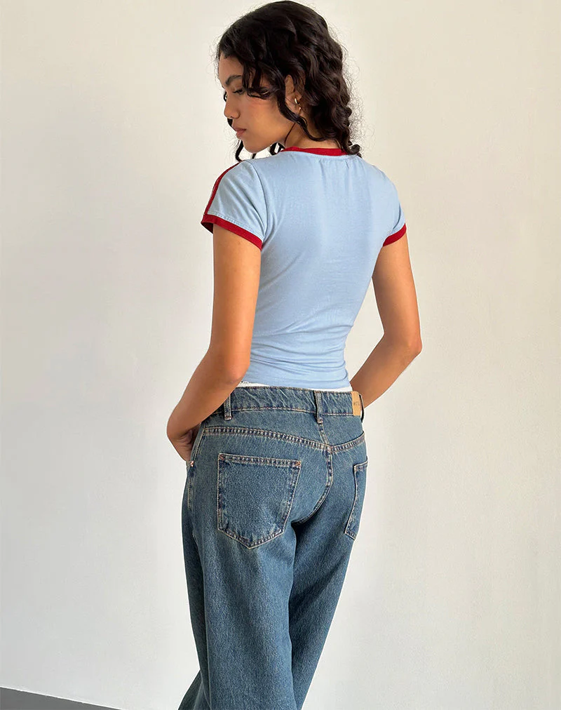 Salda Tee in Nantucket Blau mit Adrenalinroter Bindung - Image 3