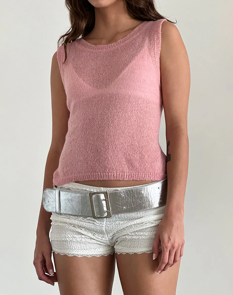 Salisha Tank-Top in Rosa Transparentem Strick - Image 2