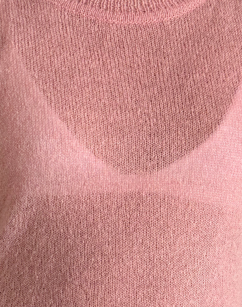 Salisha Tank-Top in Rosa Transparentem Strick - Image 6