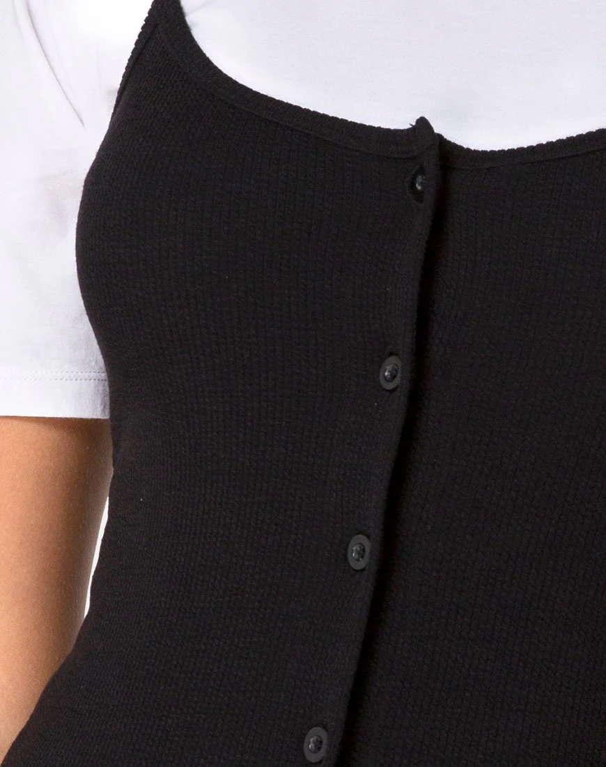 Salli Bodycon Kleid aus schwarzer Rippe - Image 5